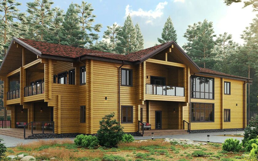 Дома из клееного бруса под ключ: проекты одноэтажных и двухэтажных домов