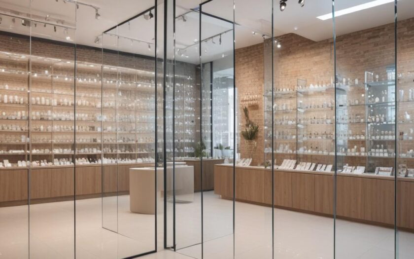 Торговые перегородки из стекла: виды и монтаж